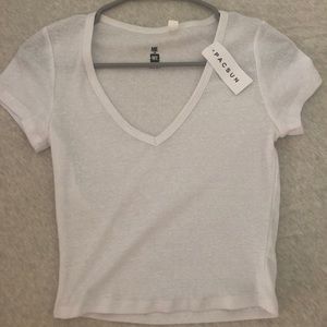 NWT cropped pacsun white vneck make offers